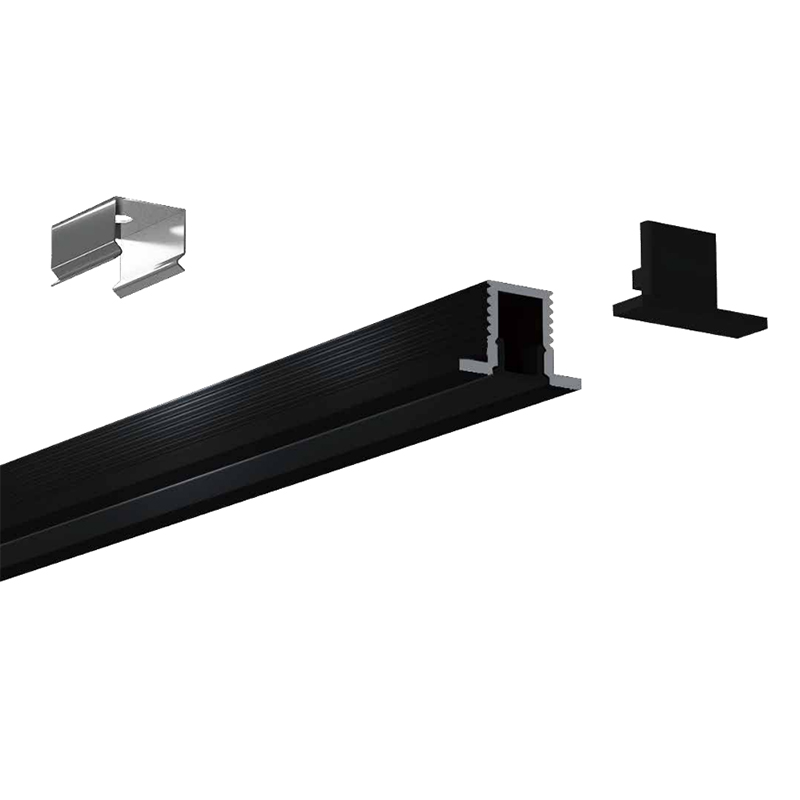 Recessed Black Aluminum LED Profile For 5mm Ultra Narrow LED Strip